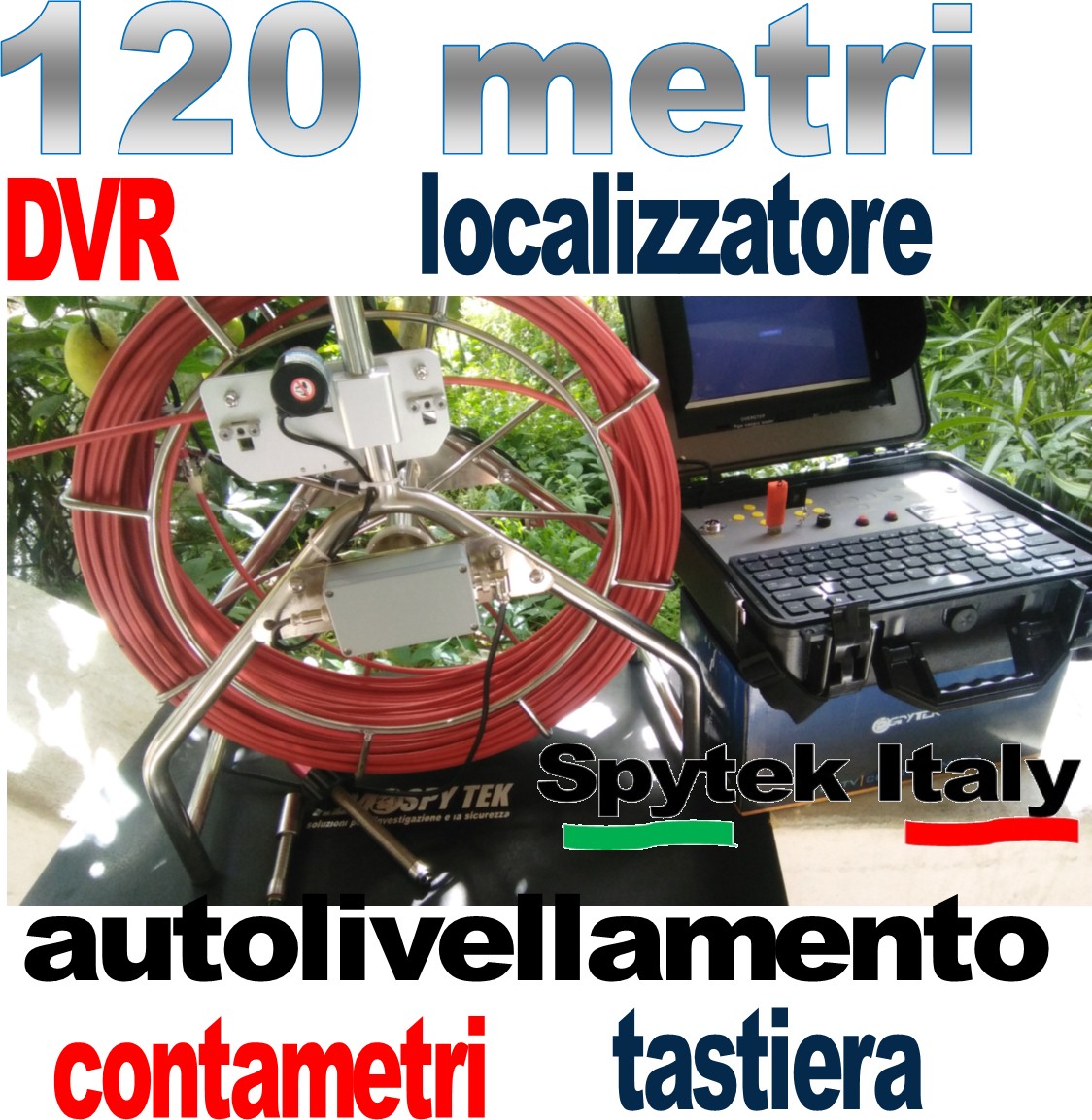 QYTeco - Telecamera per ispezione tubi CCTV con cavo a stelo da 20 m  Telecamera per fognatura compatta economica